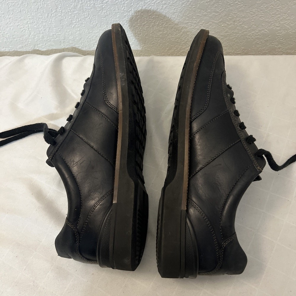 Ecco Mens Leather Fenn Tie Oxford Casual‎ Shoes Black Sneakers EU 47 US 13 13.5 - Picture 3 of 10